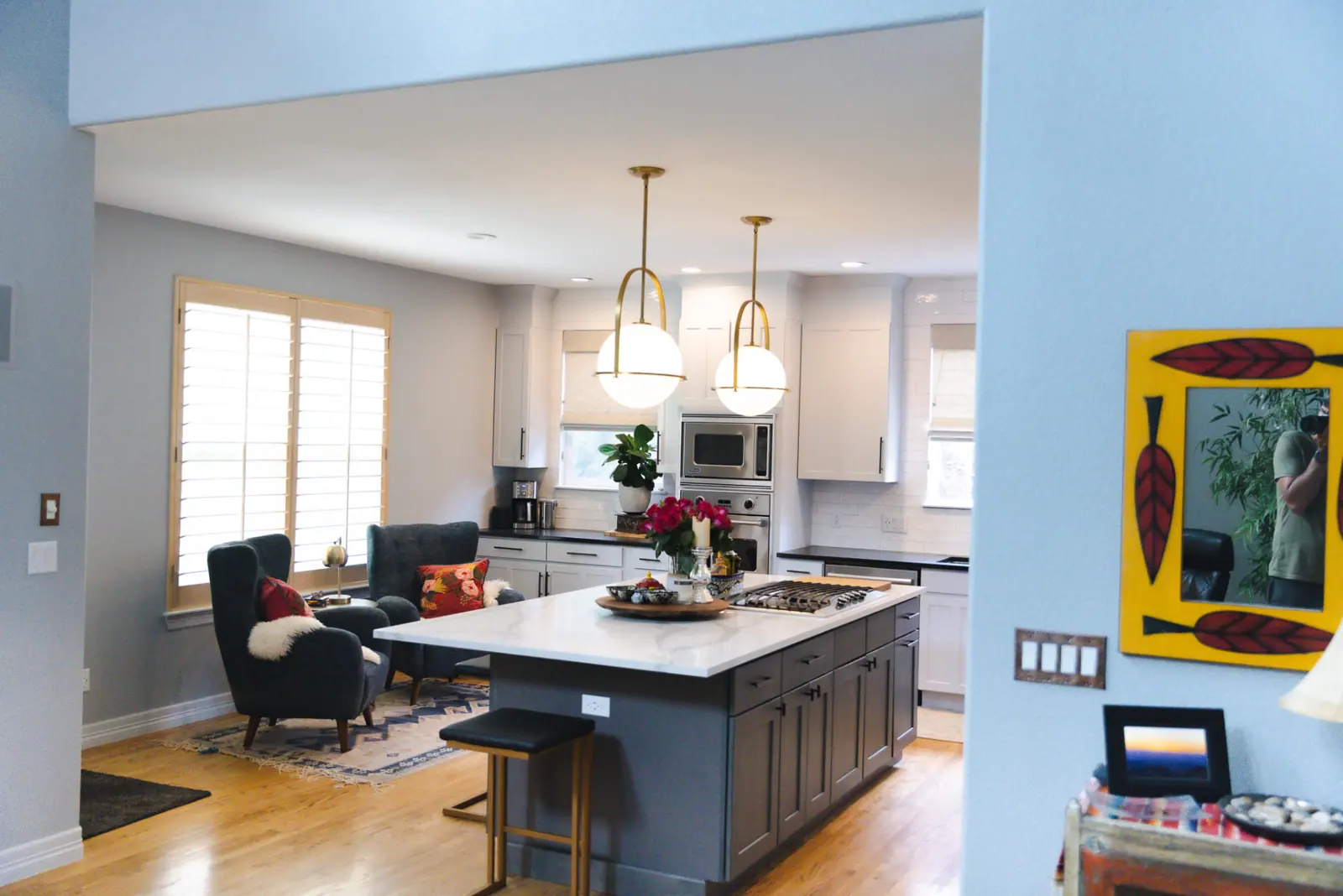Finished wood details and painted living space in a recent Denver-area project