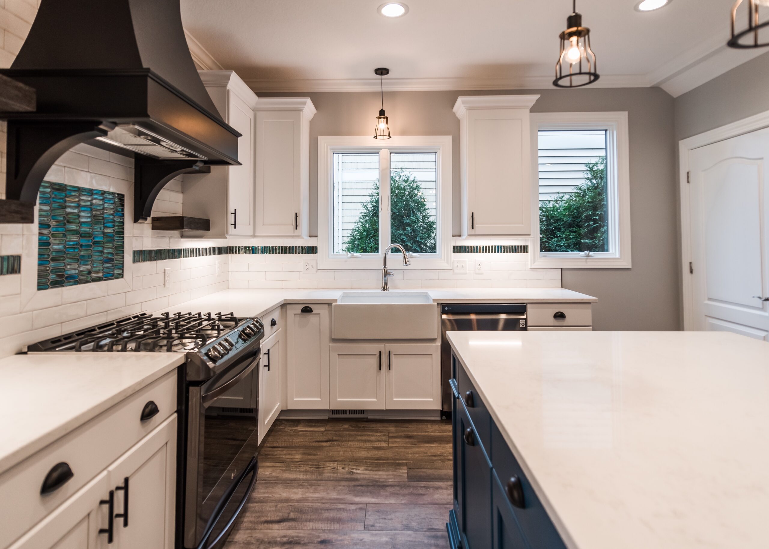 Modern kitchen with freshly finished cabinetry